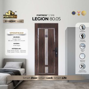 Pintu Baja Fortress Tipe LEGION 80.05 Motif Urat Kayu