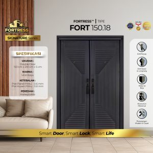 Pintu Fortress Tipe FORT 150.18 Bahan Baja Motif Kayu
