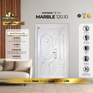 Pintu Fortress Tipe MARBLE 120.10 Bahan Baja Motif Marmer Putih